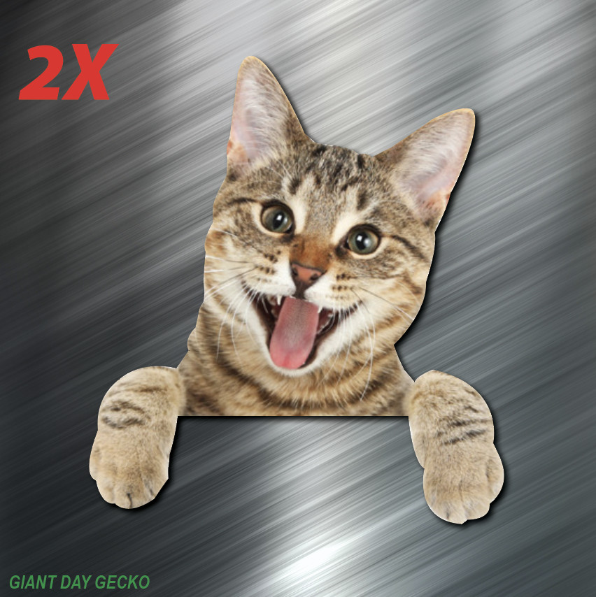 2X Two Peeper Cat Kitten Kitty Meow car Laptop Wall Sticker Decal USA Stickers
