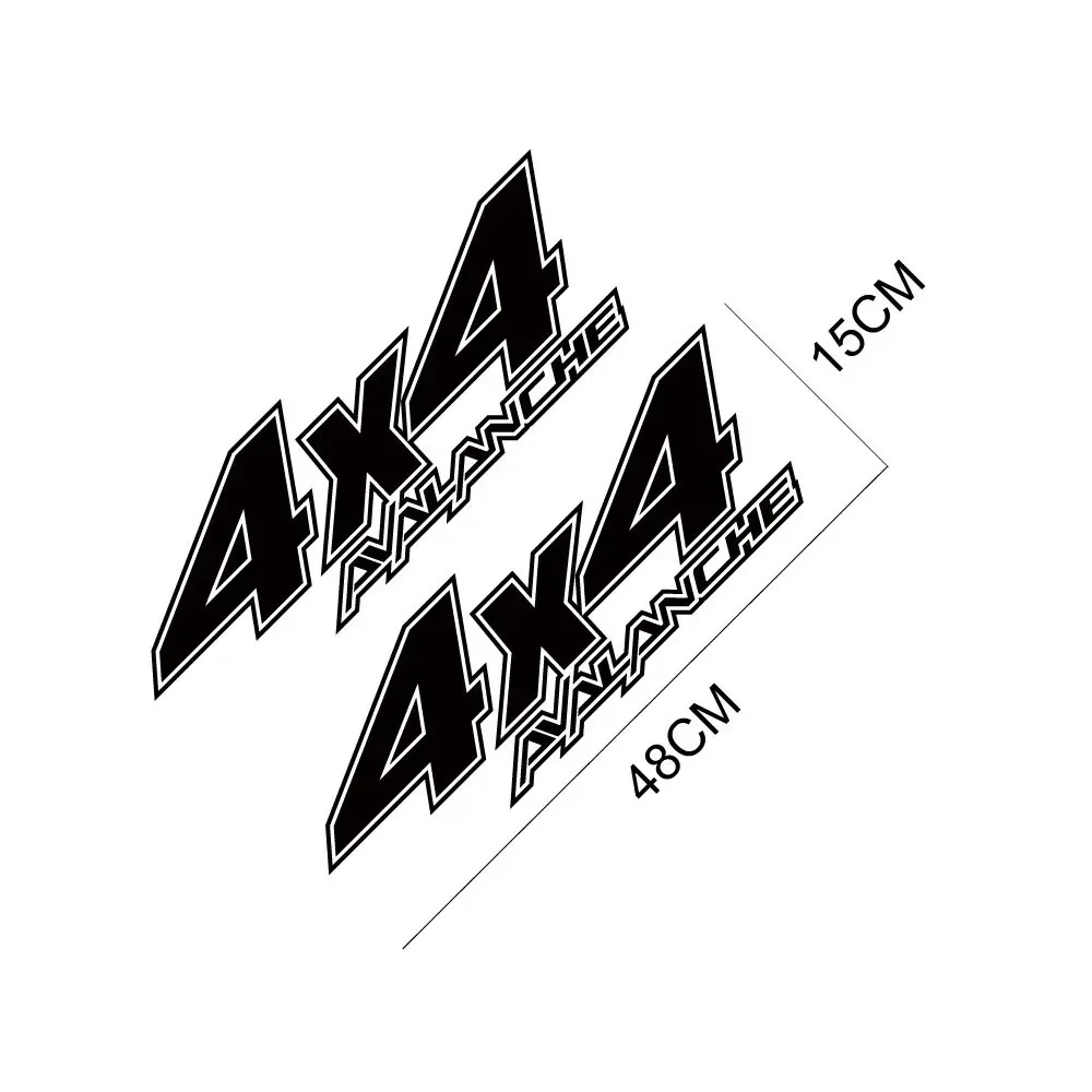 Aftermarket 4×4 Rear Bed Side Decal for Chevrolet Avalanche | Pickup Truck Viny