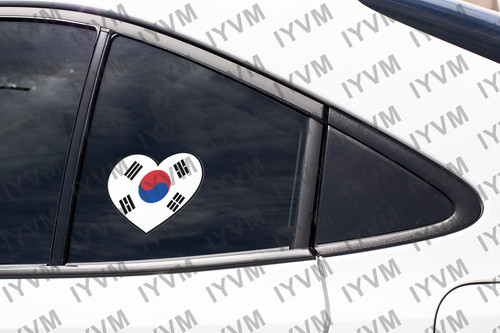 South Korea Flag Heart Sticker Decal