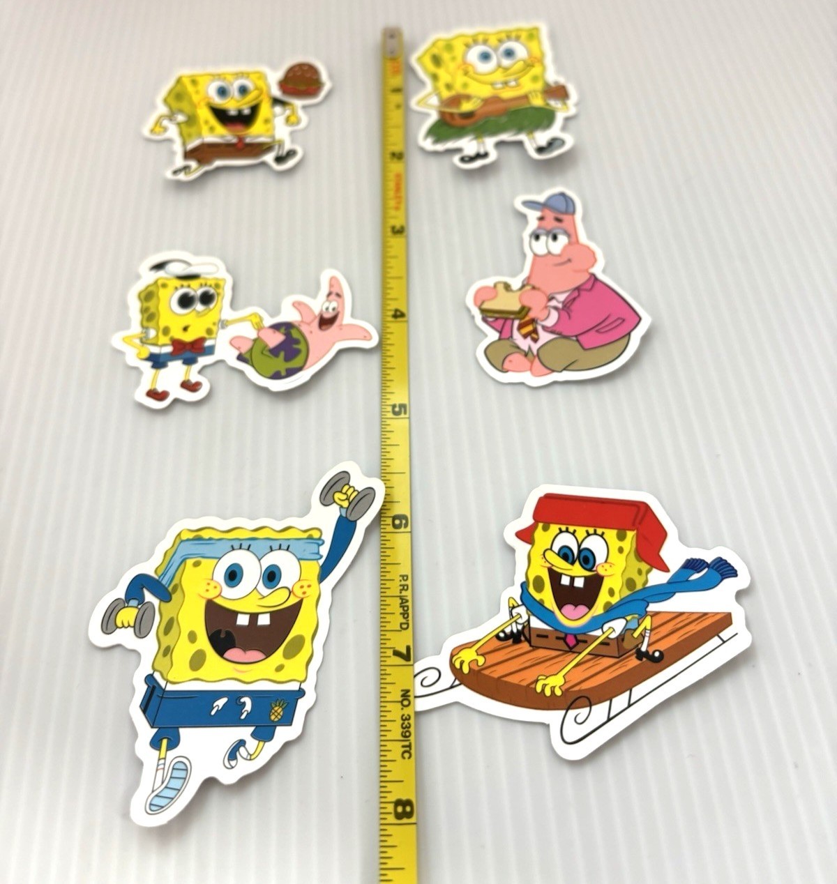 SpongeBob SquarePants 6pc Vinyl Stickers Lot Cartoon Water Bottle Laptop Decals