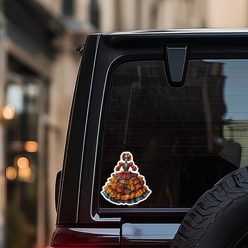 Catrina, Day of the Dead, skull , Sticker, Peel N' Stick, Different Sizes