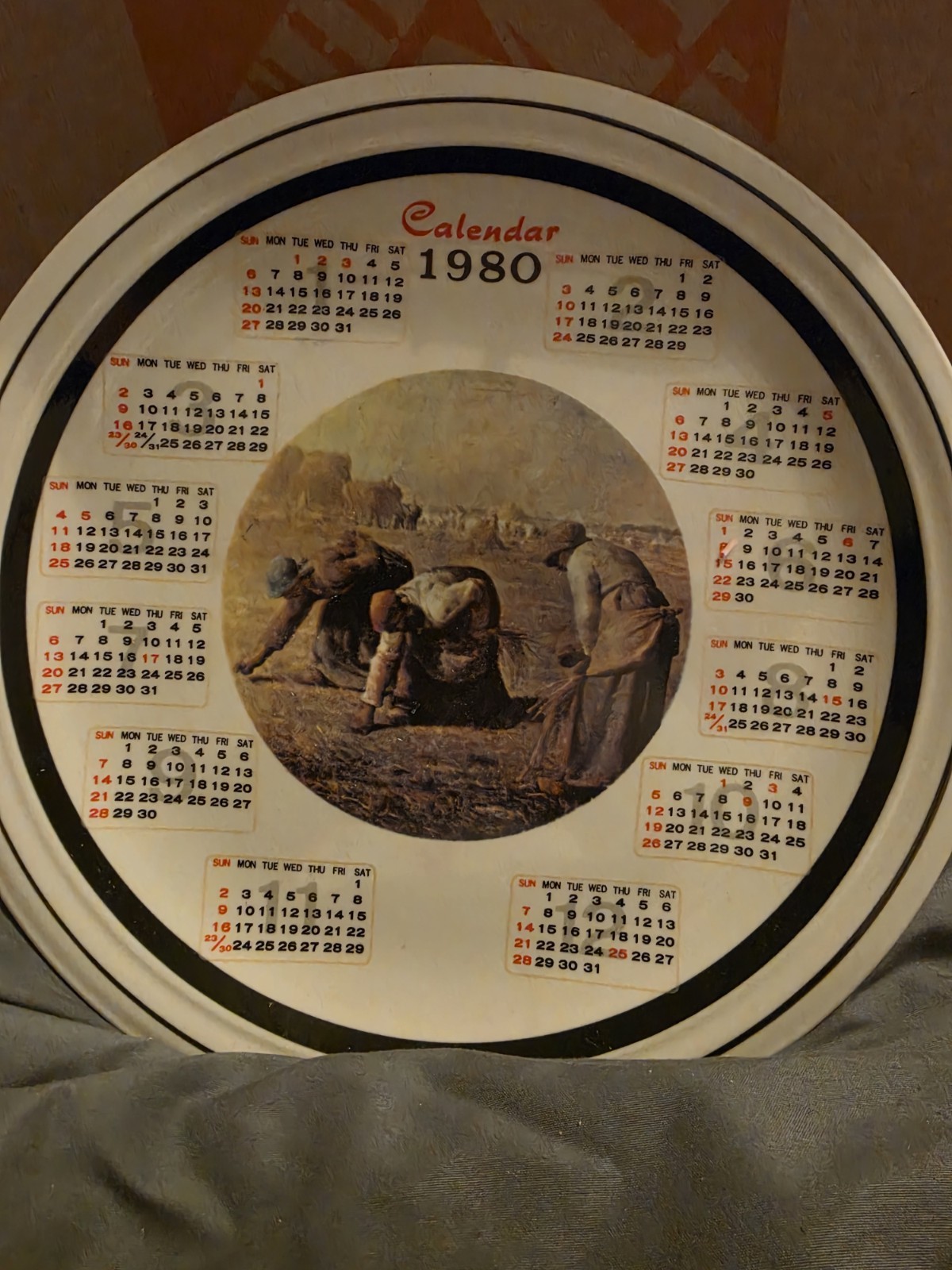 The vintage 1980 calendar shown in the image appears to be a promotional or souv