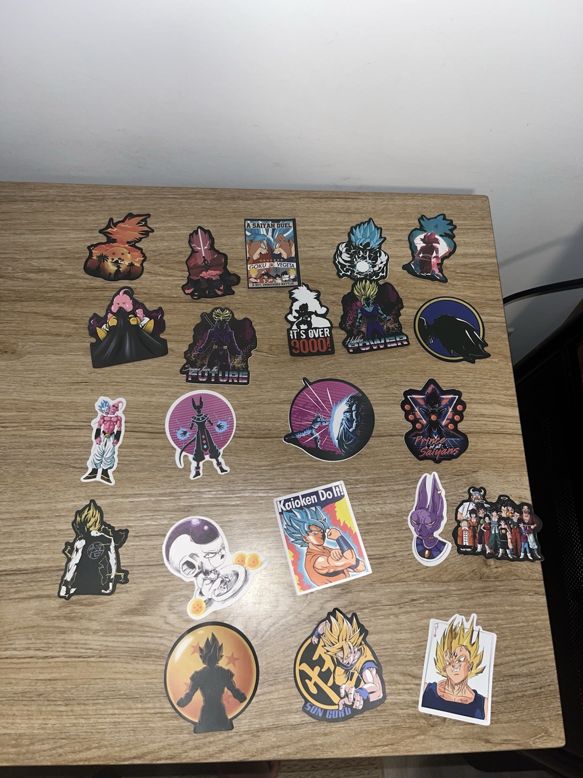 Dragon Ball Anime figures, stickers, aura, and keychain lot