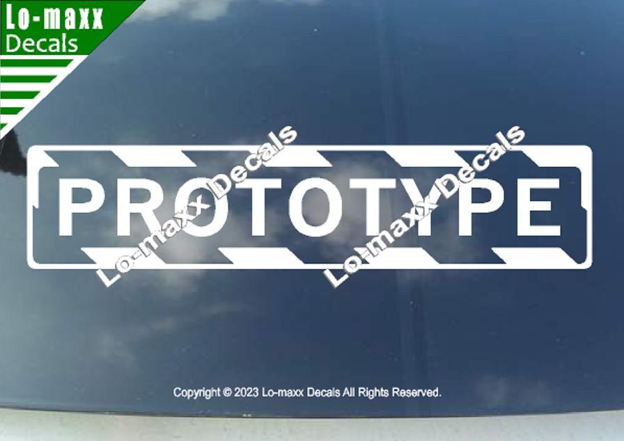 PROTOTYPE Aircraft With Hazard Stripes Aircraft Markings Die Cut Vinyl Decal