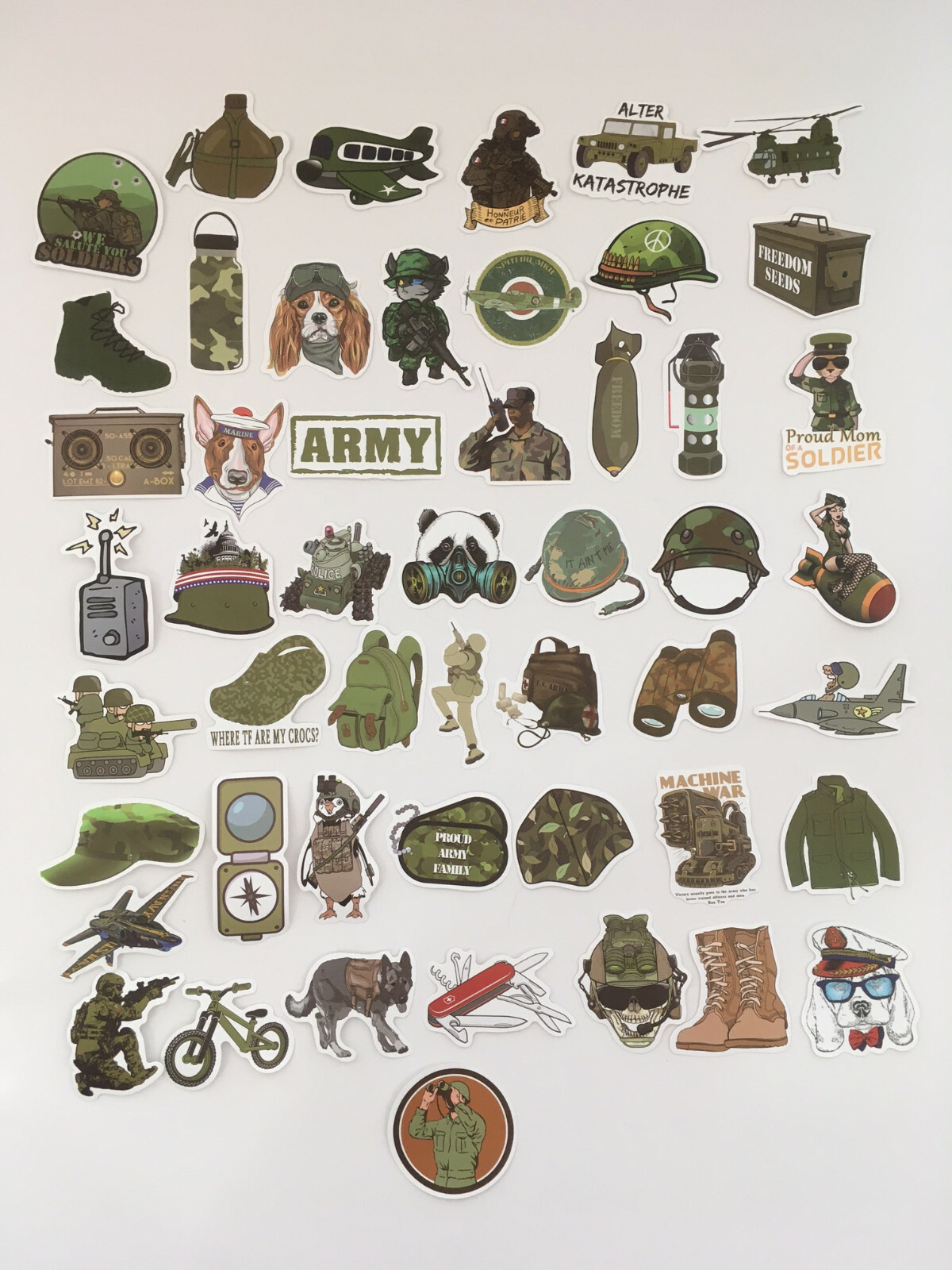 50 Pcs Military Army Stickers Soldier American Patriot Sticker Kids Adults