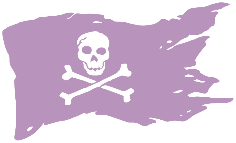 Pirate Flag Skull & Crossbones Die Cut Decal Multiple colors Made In USA
