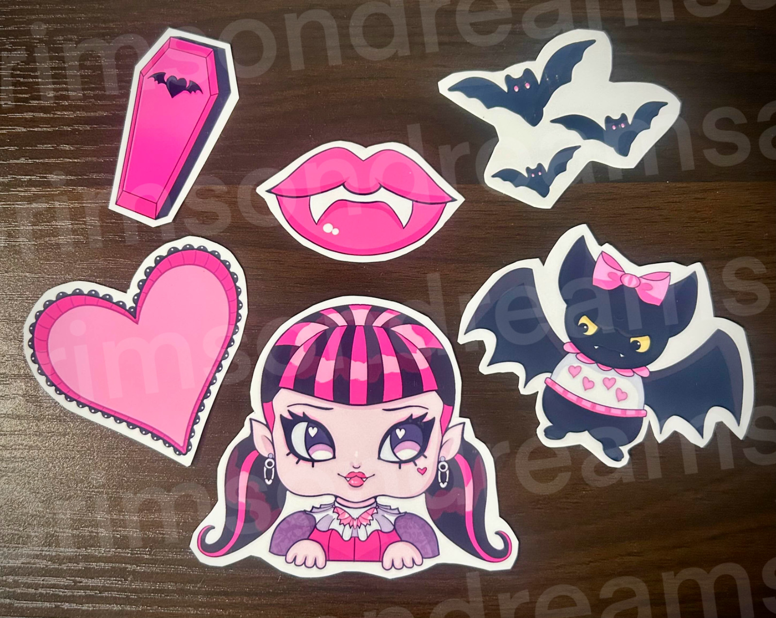Draculaura Monster High Sticker Pack – Homemade, hand cut and original