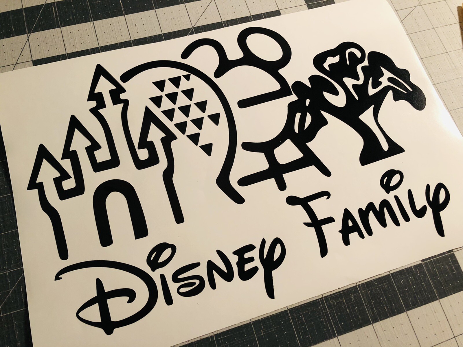 Vinyl Decal for Window – Disney Family (Theme Parks), Various Sizes & Colors