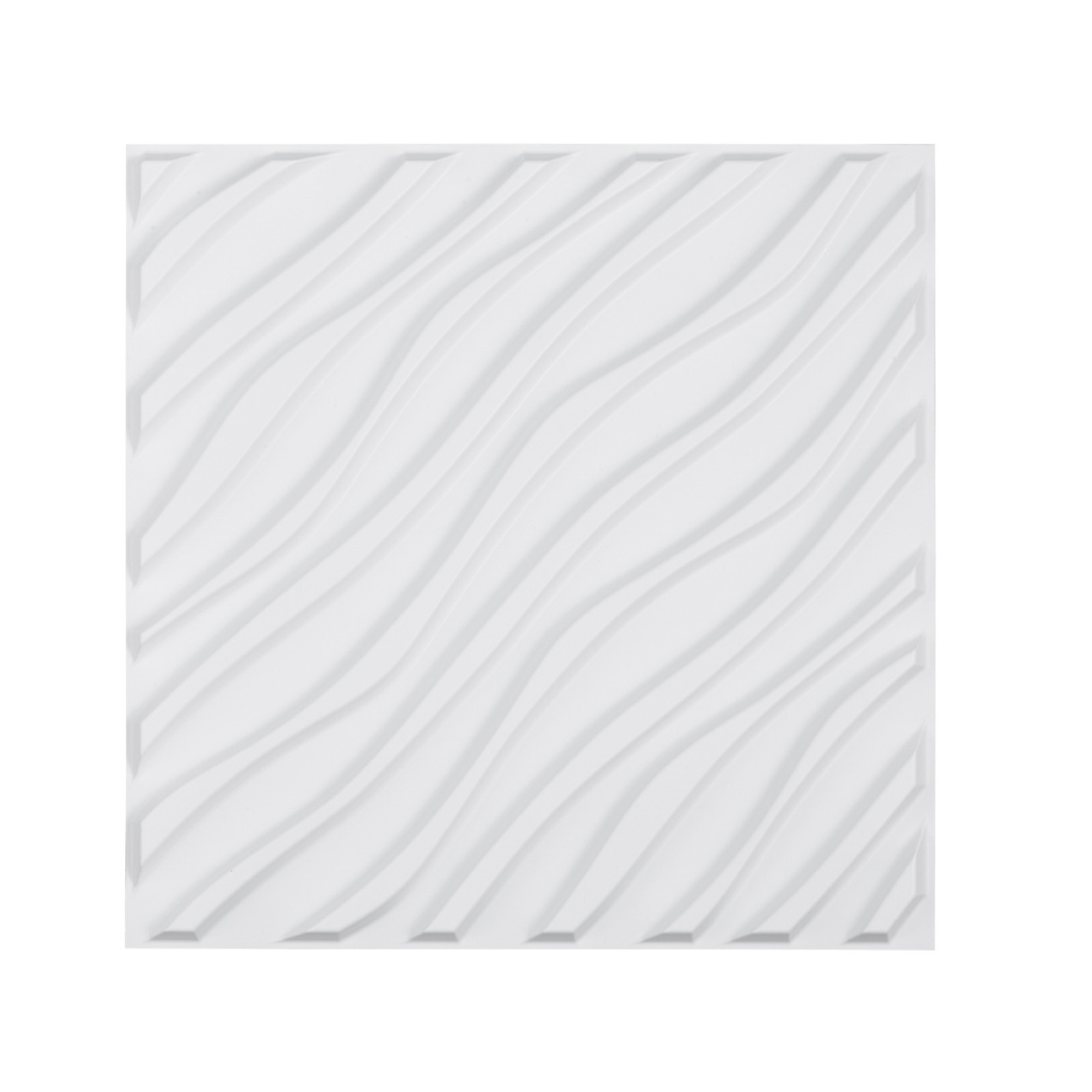 Uimoso 12-Pack 3D PVC Wall Panels, 19.7 x 19.7 in, Wave Design, White, 32 Sq.Ft