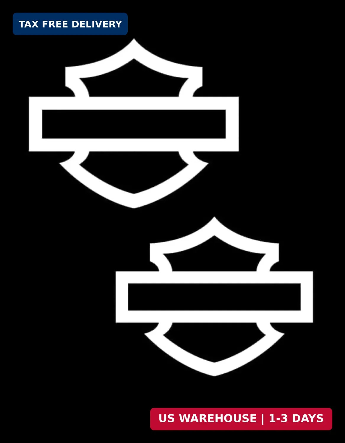 Motorcycle bar and Shield Design Vinyl Decal #2 Pieces Moto HD Club 5"x4" (White