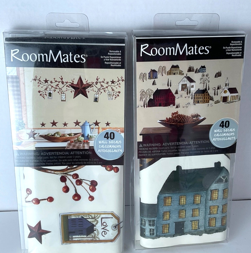 2 Packs Of RoomMates Wall Decalls 40 Each Country/Primitive Brand New