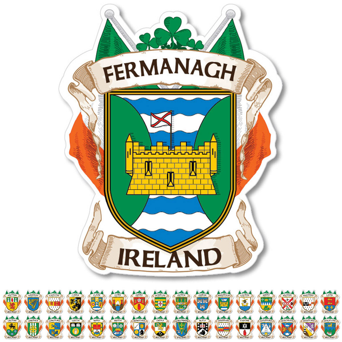 County Fermanagh Ireland Irish Decal Sticker