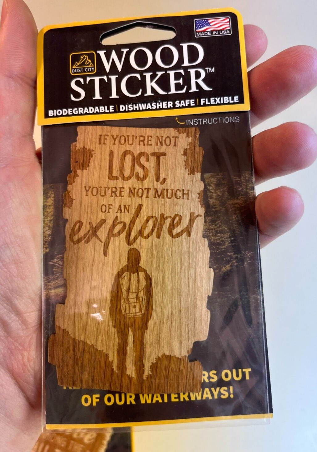 Dust City Wood 3 Stickers Lot Back to School, Nature, Bear, Trees, Explorer