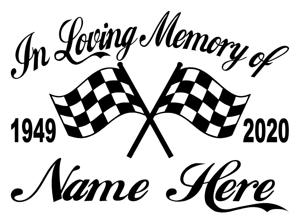 In Loving Memory Decal Car Racing Checkered Flag Personalized Car Vinyl Sticker