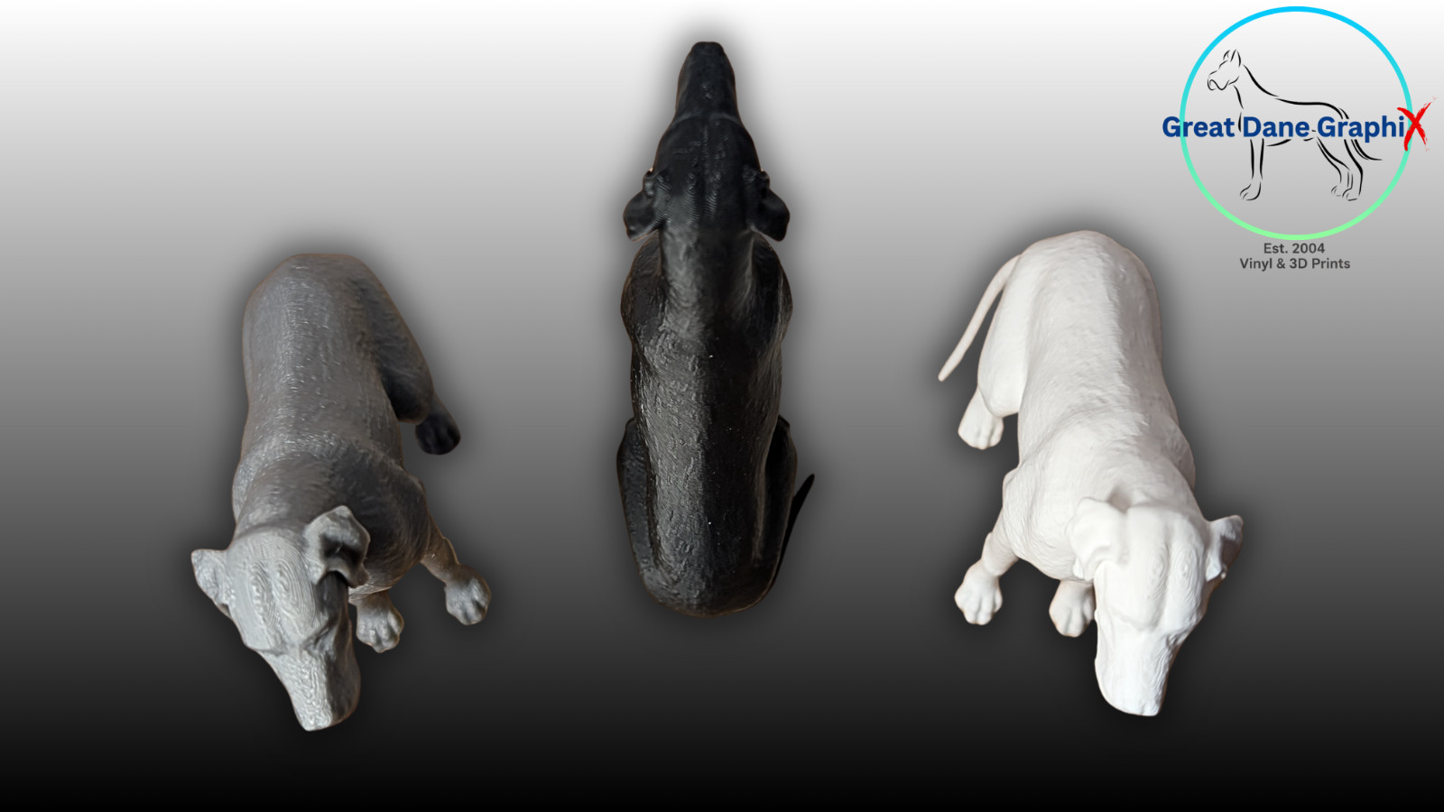 Great Dane Figure & Decal Set – 3D Printed – Paintable DIY Dog Art Combo Set