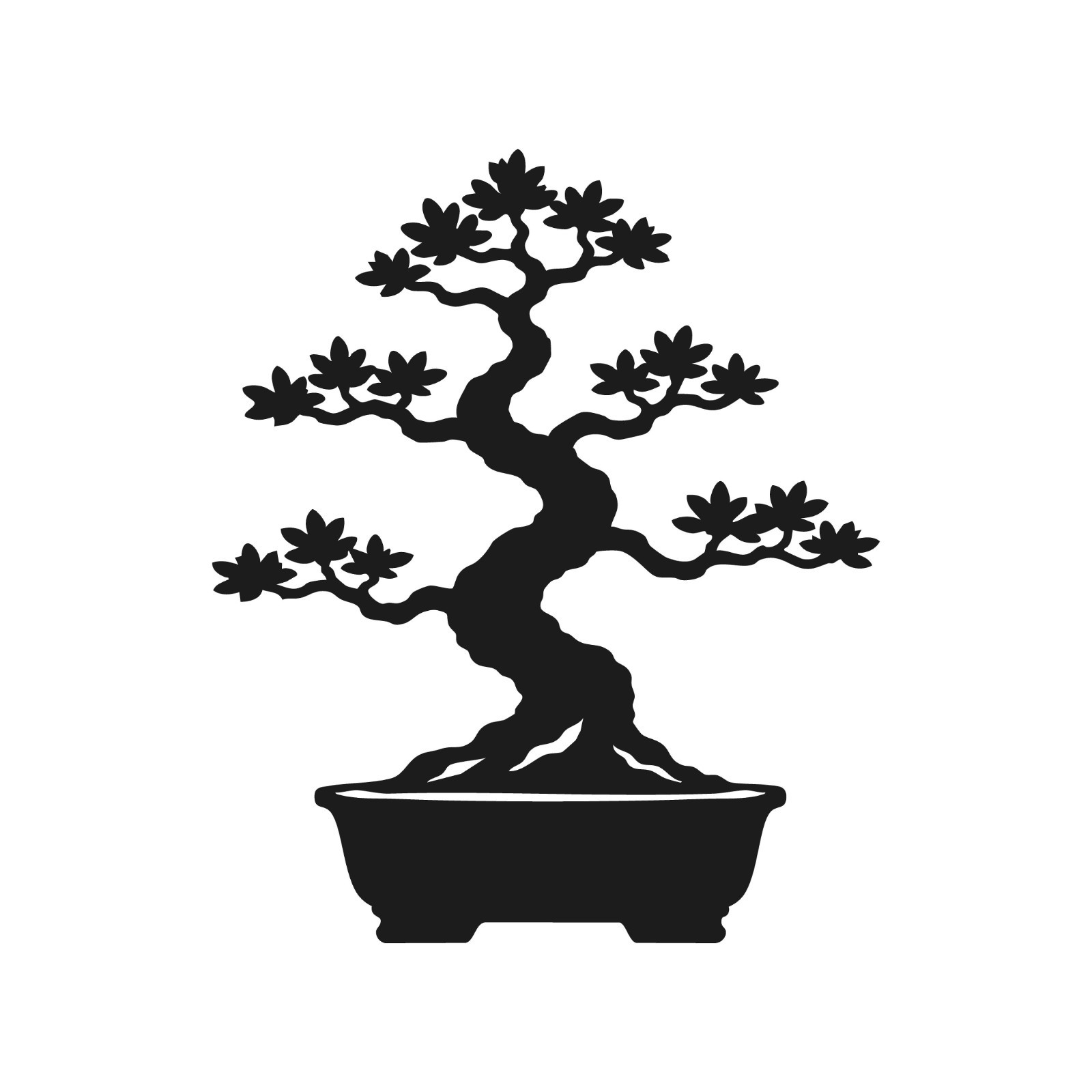 Bonsai Tree Silhouette Vinyl Decal Sticker – Zen Wall Car Window Laptop Art