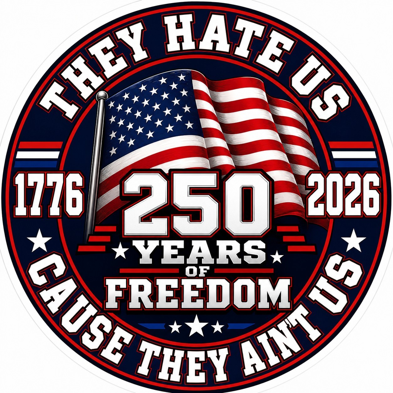 America 250th Anniversary Sticker 4 Inch USA Freedom Patriotic Vinyl Decal Car W