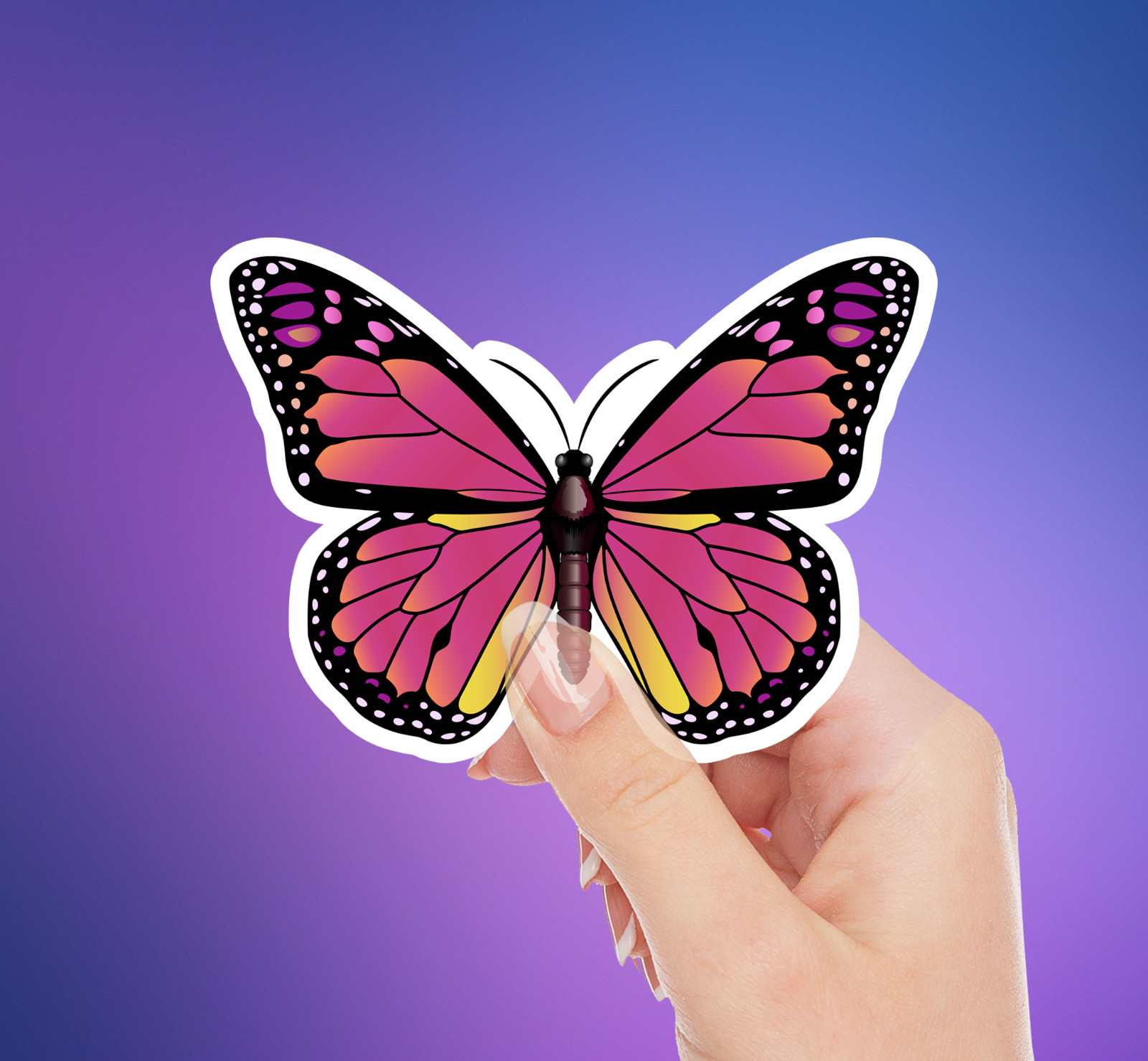 NEW- Butterfly Vinyl Sticker Decal | Colorful Monarch-Inspired | 3 x 2.1 INCHES