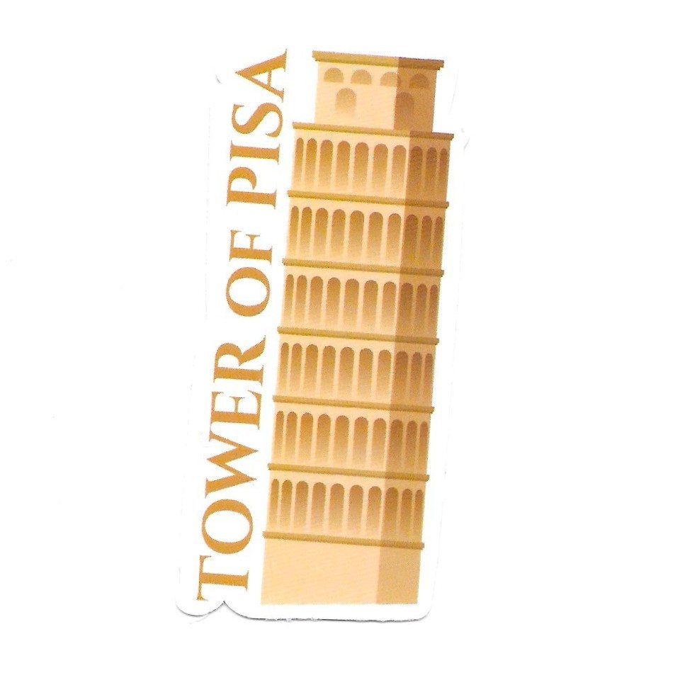Italy Vinyl Sticker Tower of Pisa Decal Italian Landmark Travel Souvenir Art
