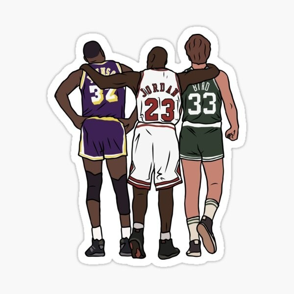 magic jordan bird basketball nba Sticker Gloss l Waterproof uv resistant