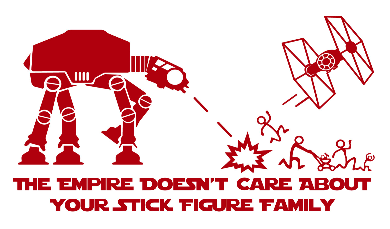 Empire Doesn't Care About Your Stick Figure Family Die Cut Vinyl Decal Made USA