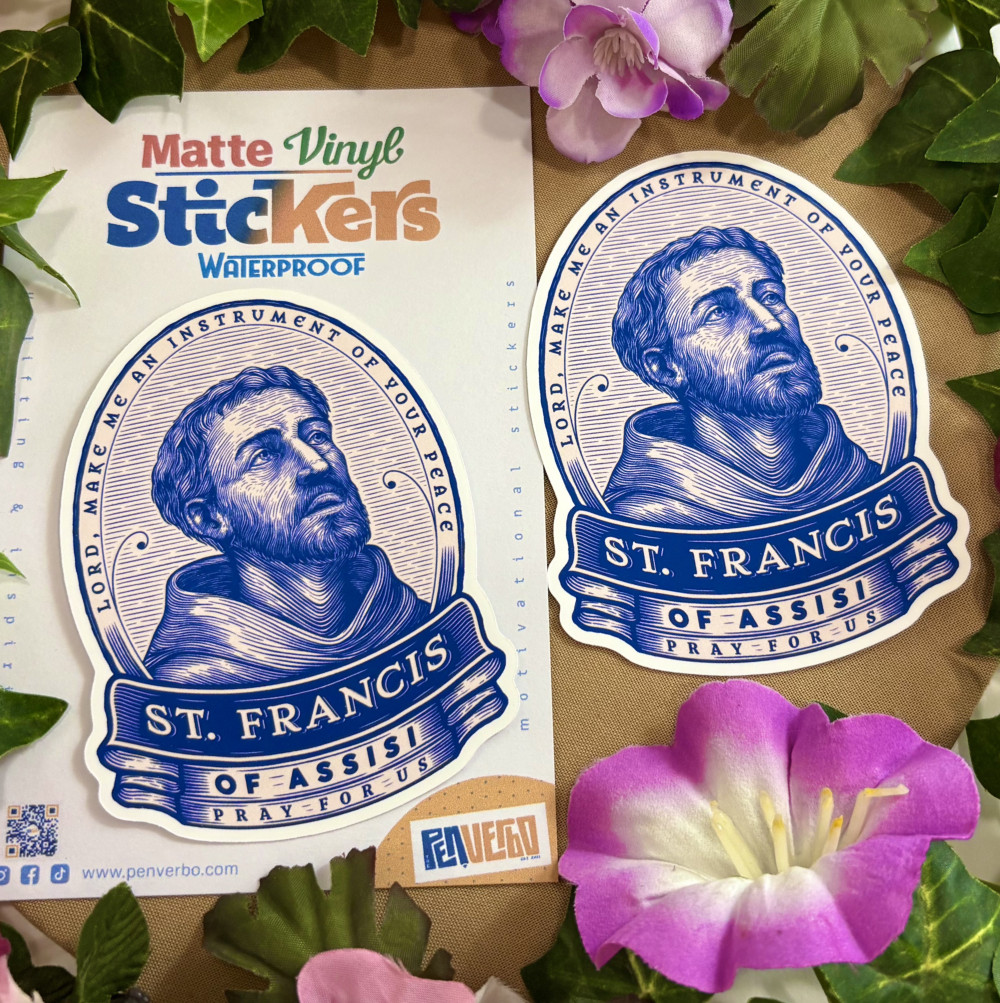 Saint Francis of Assisi Quote Sticker | Saint Quote | Religious Sticker | SQ444