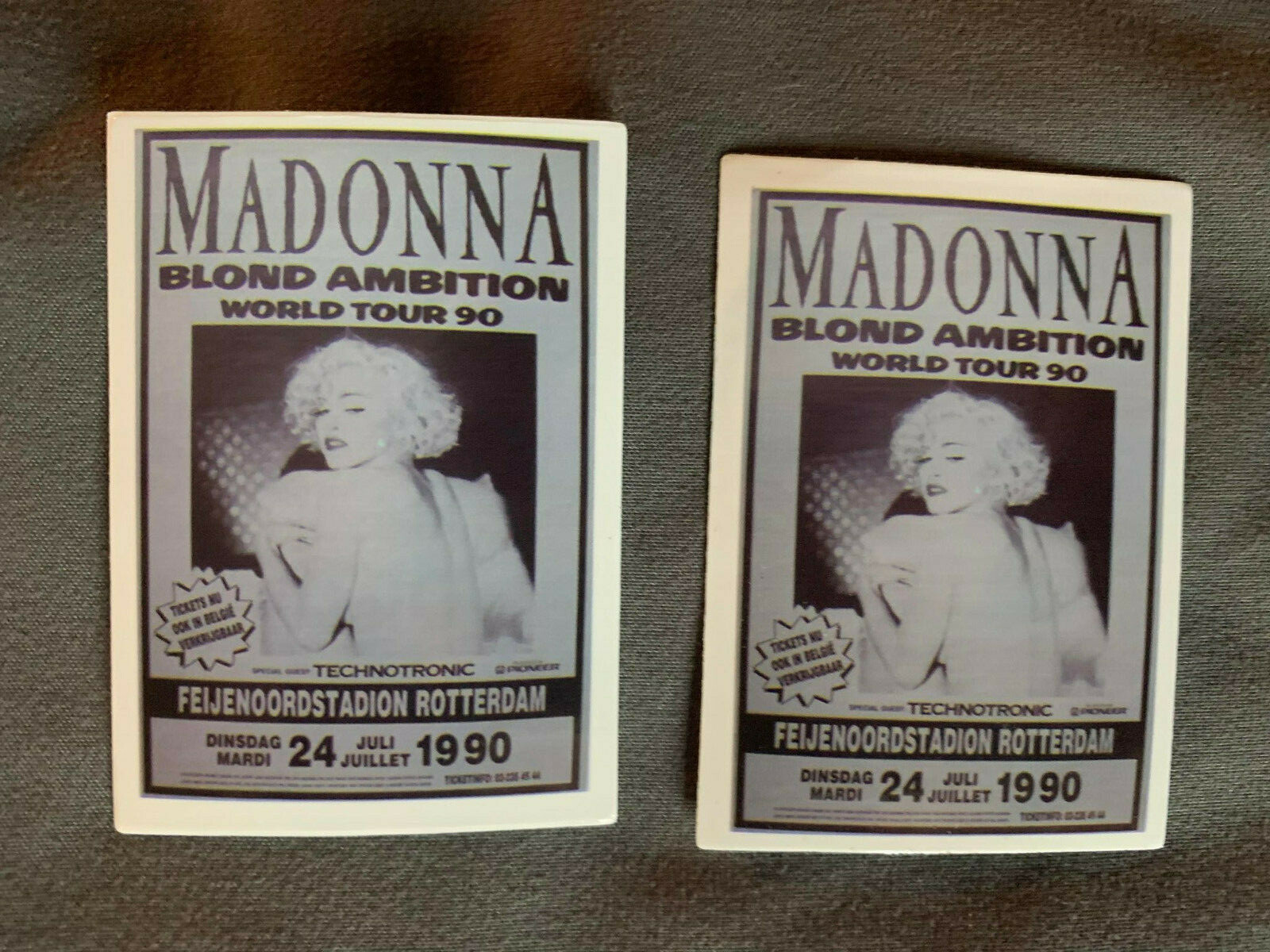 Lot (2) MADONNA 1 3/4" x 2 1/2" Band Photo STICKERS Fast! FREE SHIP!
