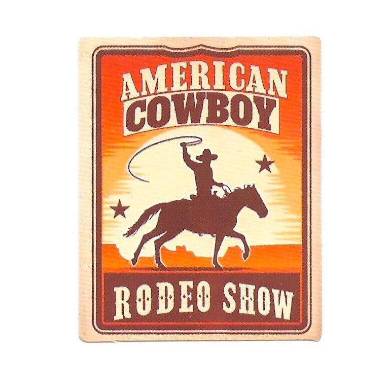 American Cowboy Rodeo Show Vinyl Sticker Retro Western Lasso Sunset Decal Art