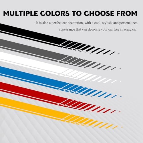 2PCS Sports Racing Stripe Graphic Stickers, Car Decals, Auto Body Side Black