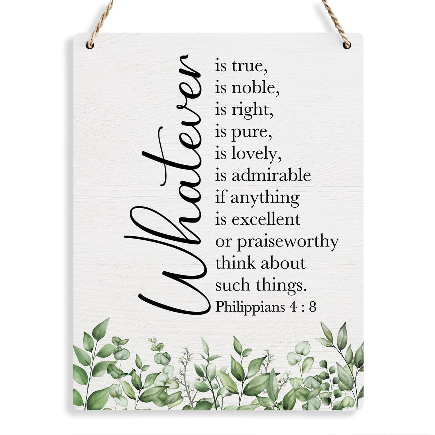 Inspirational Scripture Wall Art Bible Verses Philippians 4:8 Wooden Hanging …