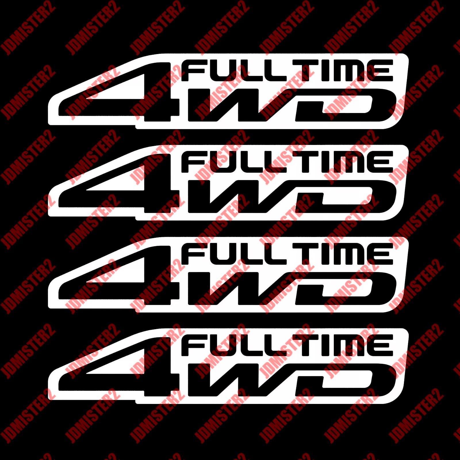 4WD Fulltime Die Cut Decal Fit Toyota Land Cruiser FJ80 – ANY SIZE