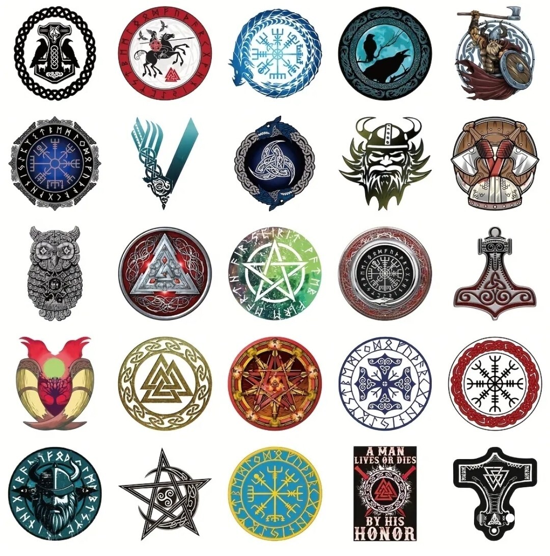 20 PCS Colorful Viking Old Norse Celtic Pagan Runic Totem Stickers 4 BRAND NEW