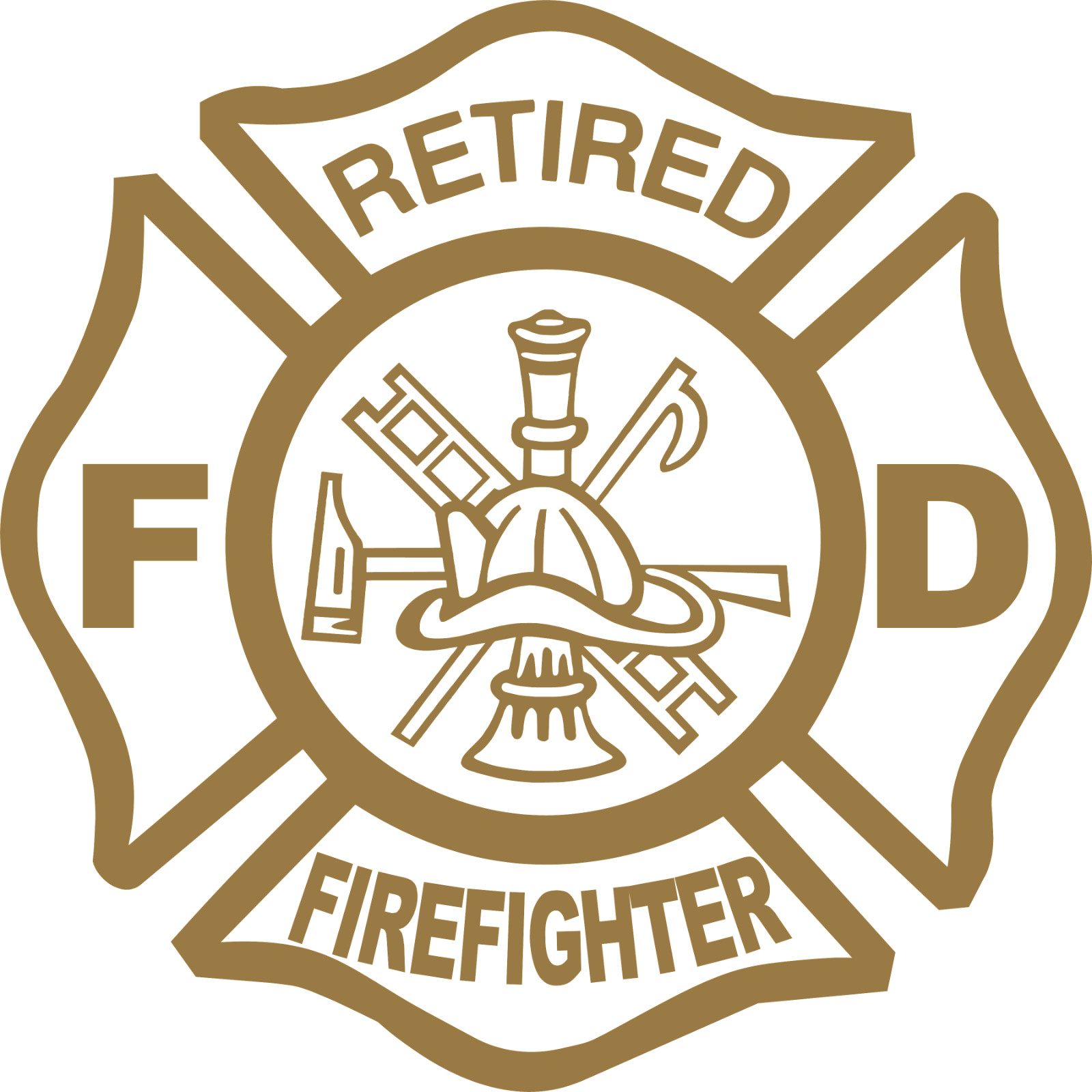 Retired Firefighter Decal Vinyl Sticker Fire Dept Maltese Cross First Responder