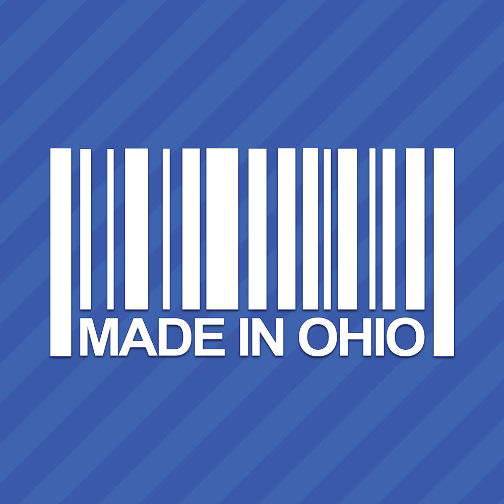 Made In Ohio Barcode Vinyl Decal Sticker