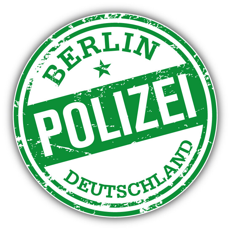 Berlin Police Germany Grunge Stamp Car Bumper Sticker Decal