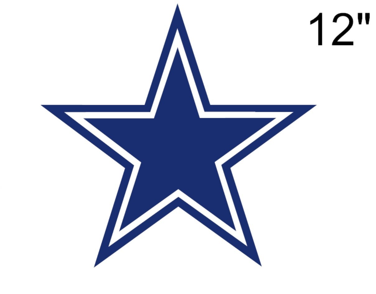 Dallas Cowboys STAR Wall Decal Sticker 12" x 12" Car Truck Glass dicut