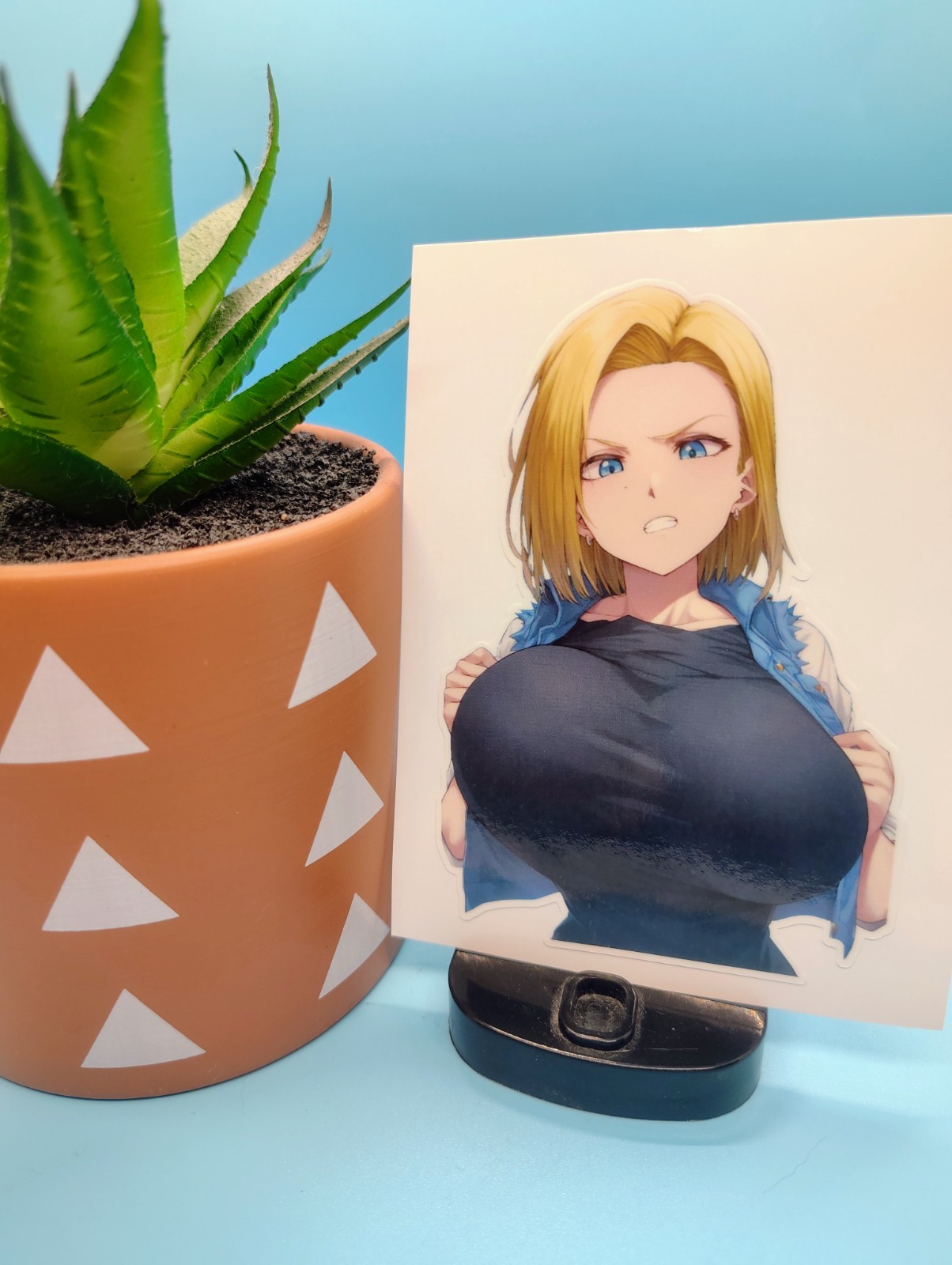 (4.5 Inches) Dragon Ball Z – Android 18 (Oppai) – Water-Resistant Vinyl Sticker