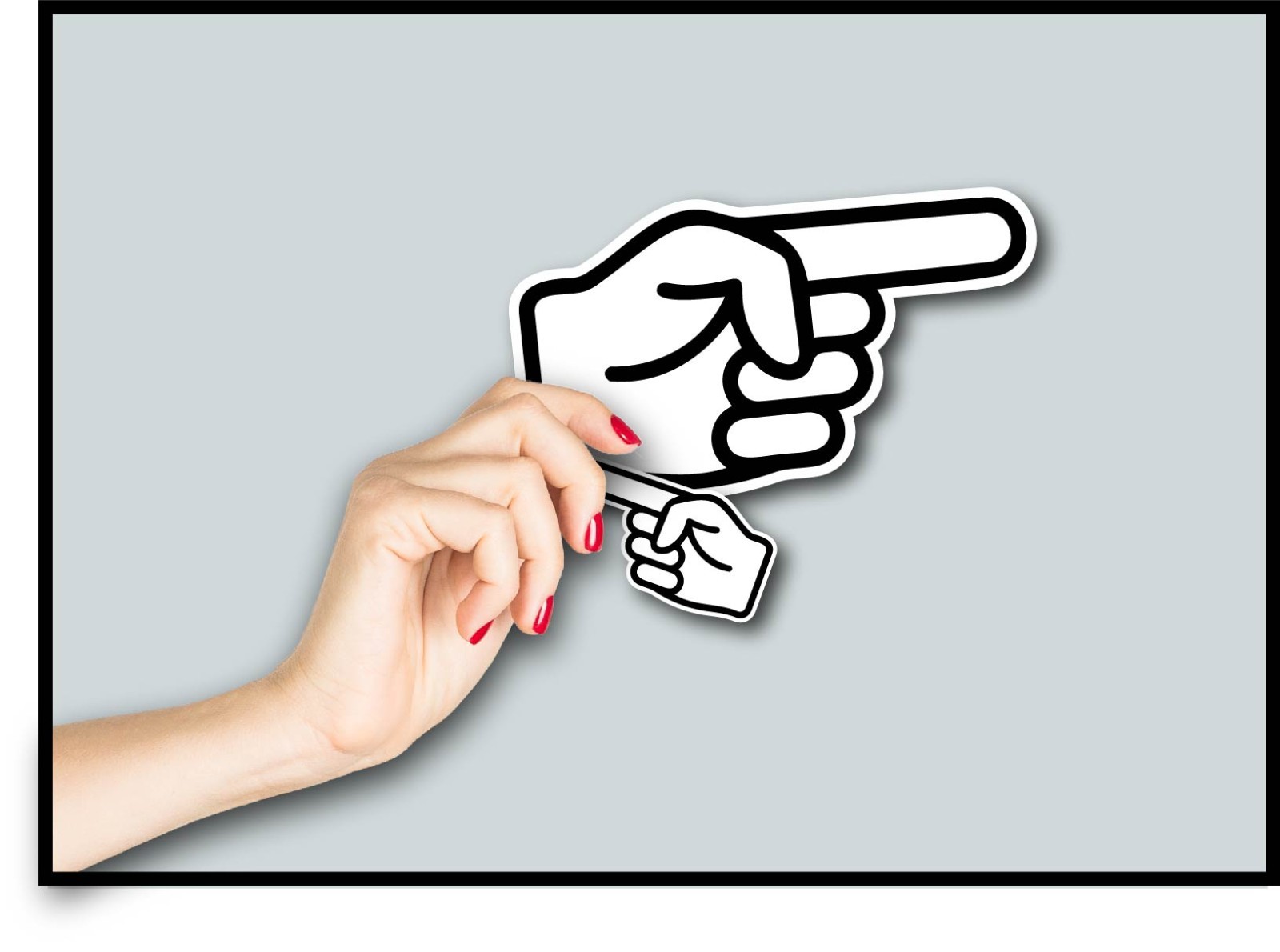 Pointing Hand Decal Sticker Left Right or Both Pointer Finger Marker Here Point