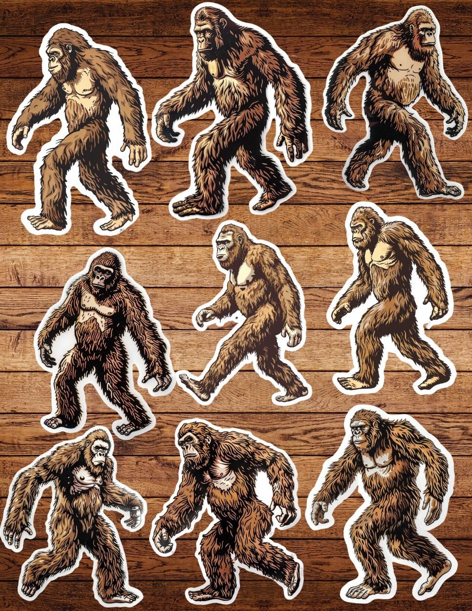 Bigfoot Die Cut Vinyl Stickers Set Scrapbooking Laptop Waterbottle