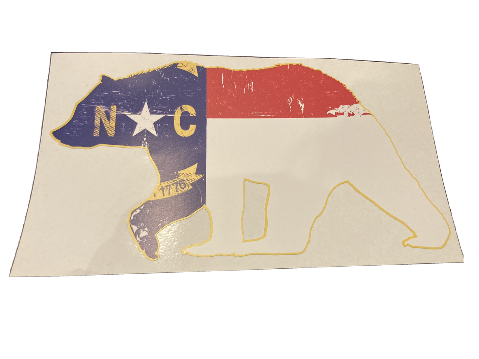 2 – NC Bear Sticker 4”x 7” – NC Flag