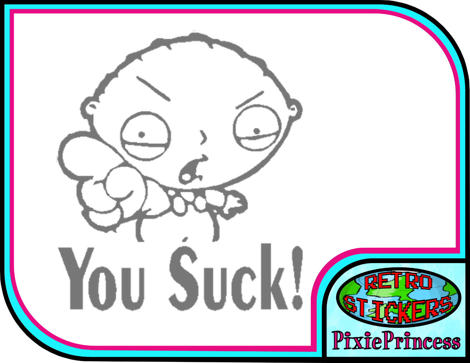 Family Guy Stewie A Vinyl Sticker Funny Car Bike Van Window Wall Poster Cartoon