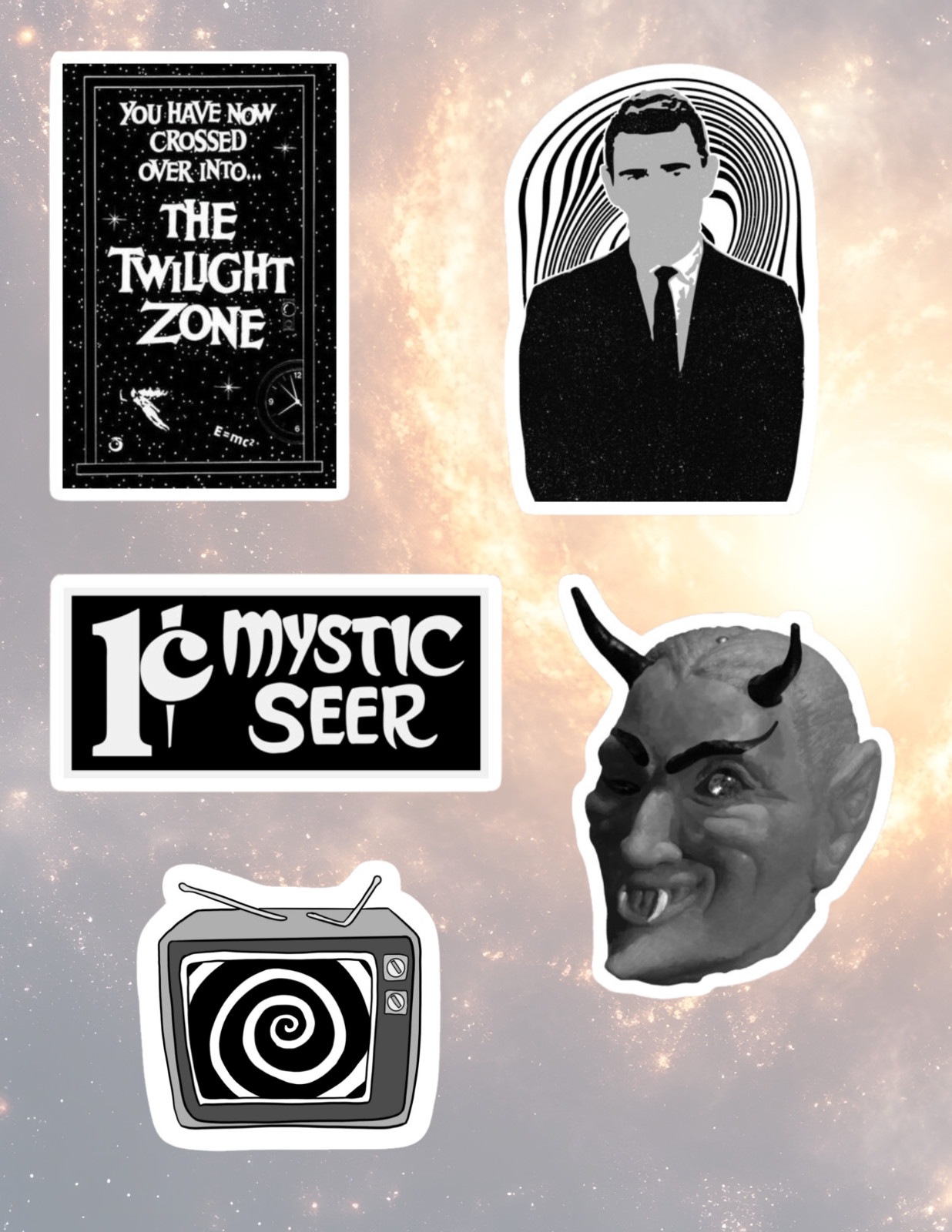 Twilight zone 5pc Retro TV Sticker Pack