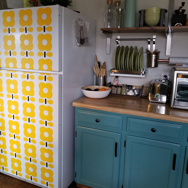 Mid Century Modern Wall Decor, Removable Retro Wall Decor, Floral Wall Pattern