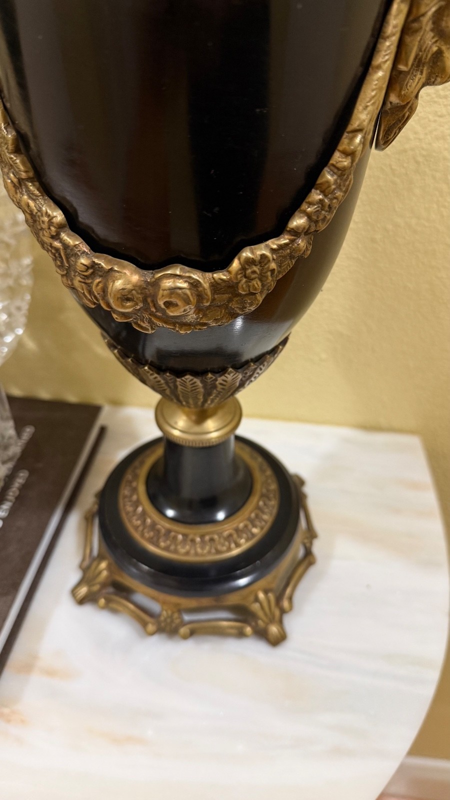 PAIR OF FRENCH LOUIS XVI RAM HEAD BRONZE URNS:MAITLAND SMITH