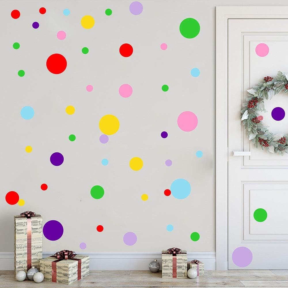Polka Dots Wall Decals (154 Dots) Vinyl Stickers Colorful 3