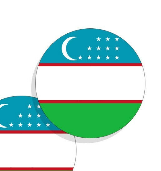 Uzbekistan Flag Stickers Flag Decals Round Indoor Outdoor 4 Circles