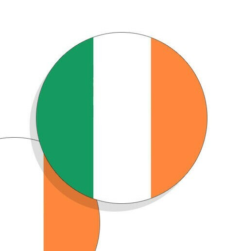 Ireland Flag Stickers Flag Decals Vinyl Round Indoor Outdoor Circles 4 pack