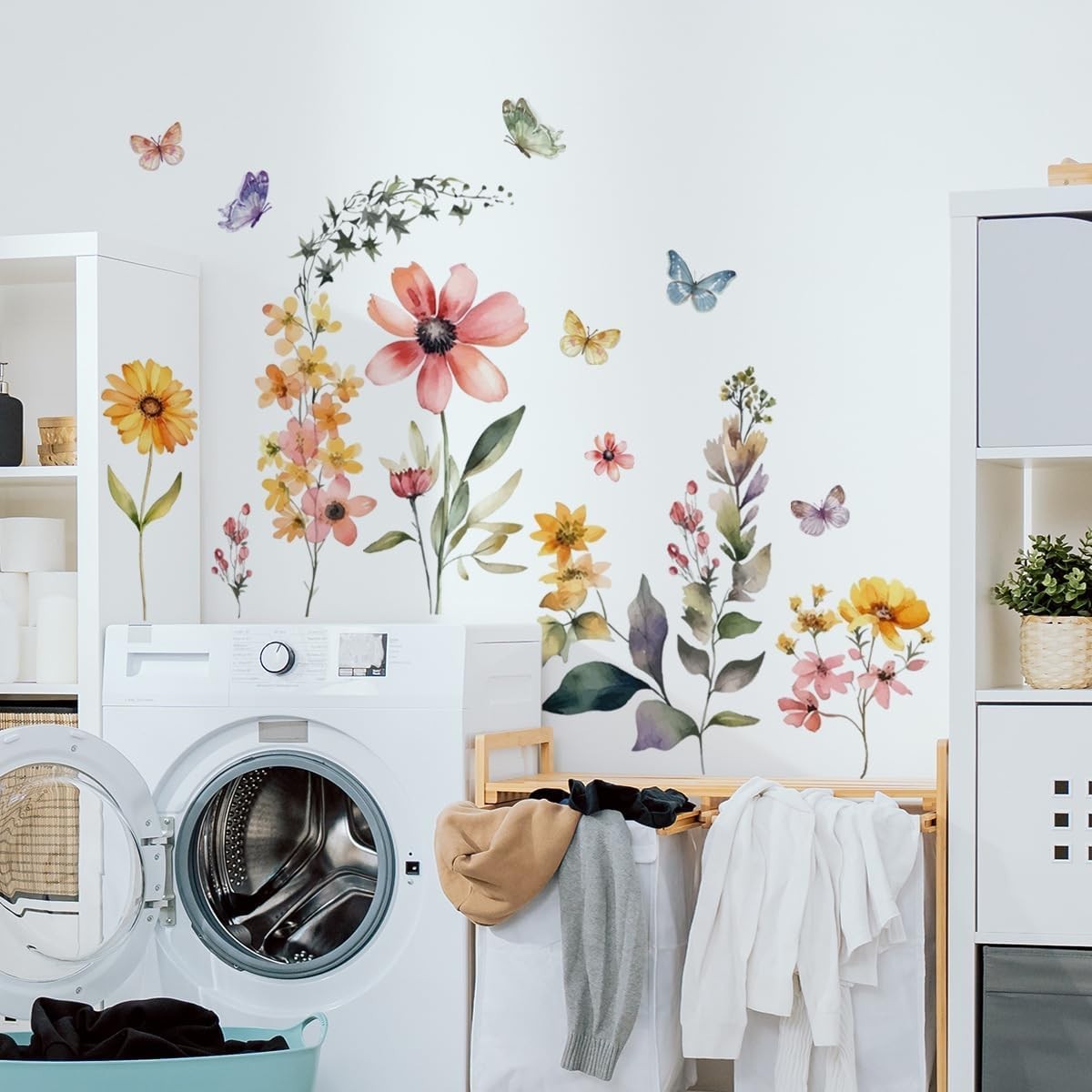 Flowers Wall Stickers Flowers Wall Decals Peel and Stick Removable Art WallDecor