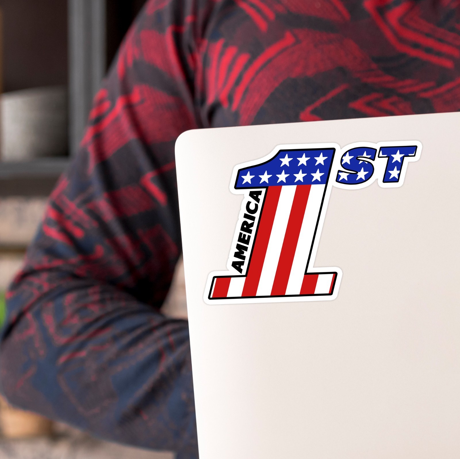 America First Sticker American Flag Car Truck Laptop Bumper Trump Patriotic