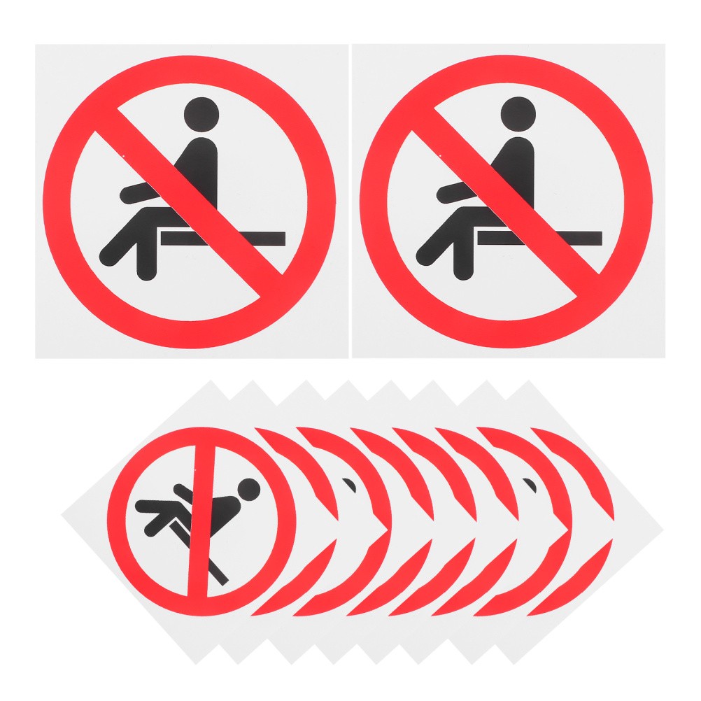 10 PCS Warning Signs Stickers Self Adhesive Peel Decals Workshop Safety